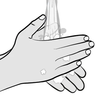 Description : A drawing of a hand washing

Description automatically generated