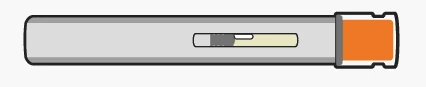 A grey rectangular object with a black and white line

Description automatically generated