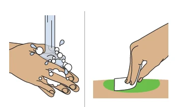 A close-up of a hand washing

Description automatically generated